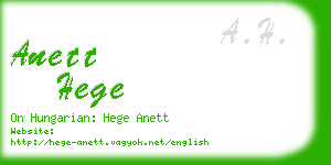 anett hege business card